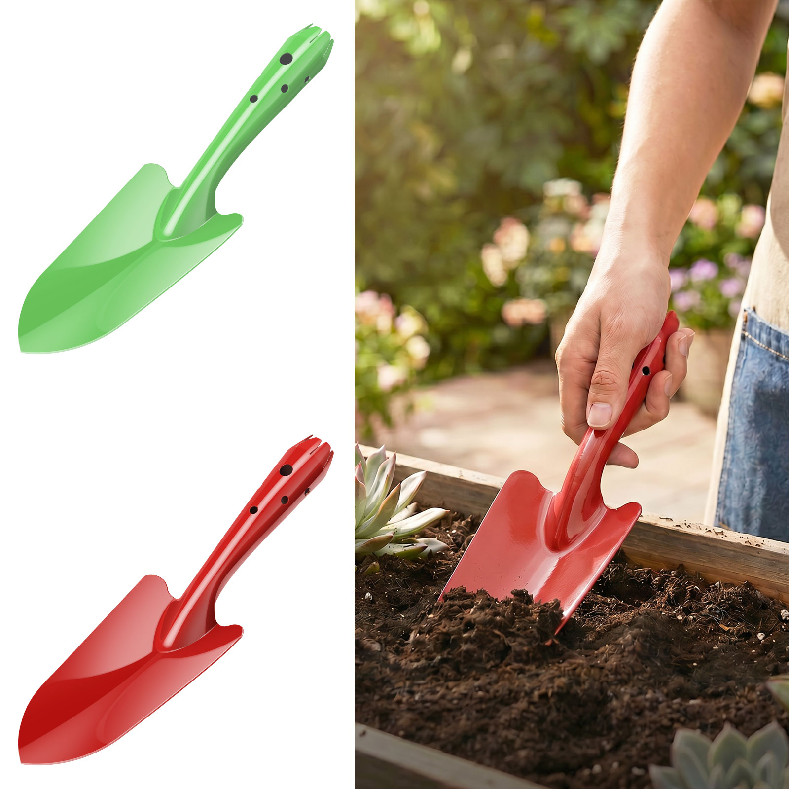 Soil Scoop Tool - Paletta da Giardino in Metallo Antiruggine,